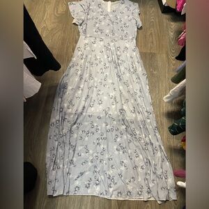 Floral Maxi Dress in Light Blue
